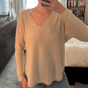 Nordstrom | Cream V-Neck Knit Sweater